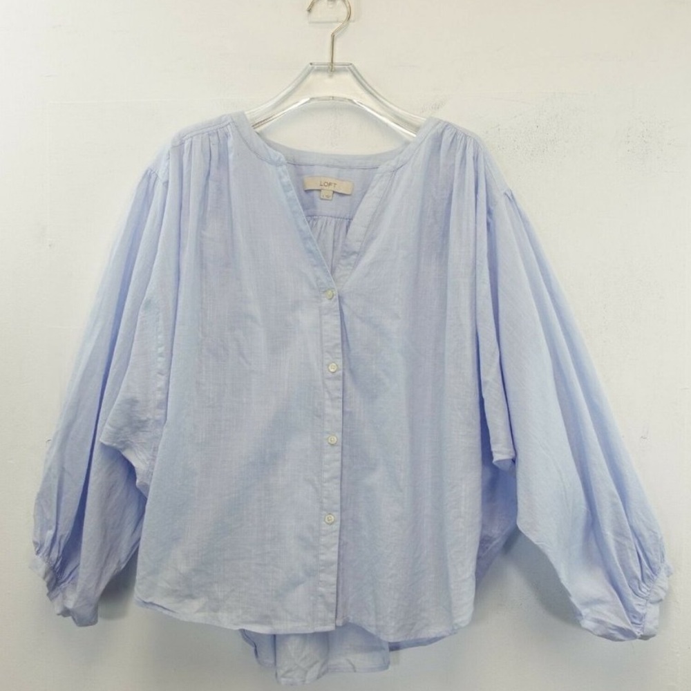 XL balloon sleeve loft blouse nwt